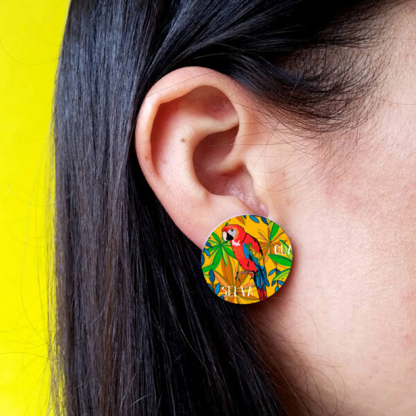 Aretes Topitos Redondos Guacamayas