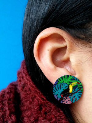 Aretes Topitos Redondos Tucán Amazónico