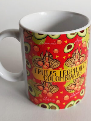 Mug Blanco Uchuvas y Aguacates