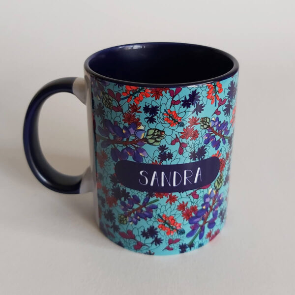 Mug Azul Oscuro Flor De Paramo
