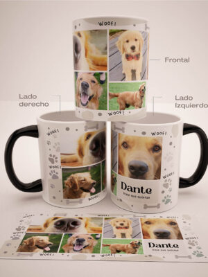 Mug Mágico Personalizado Con Tus Mascotas, Collage 1, (6 fotos)