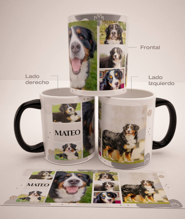 Mug Mágico Personalizado Con Tus Mascotas, Collage 6, (7 fotos)
