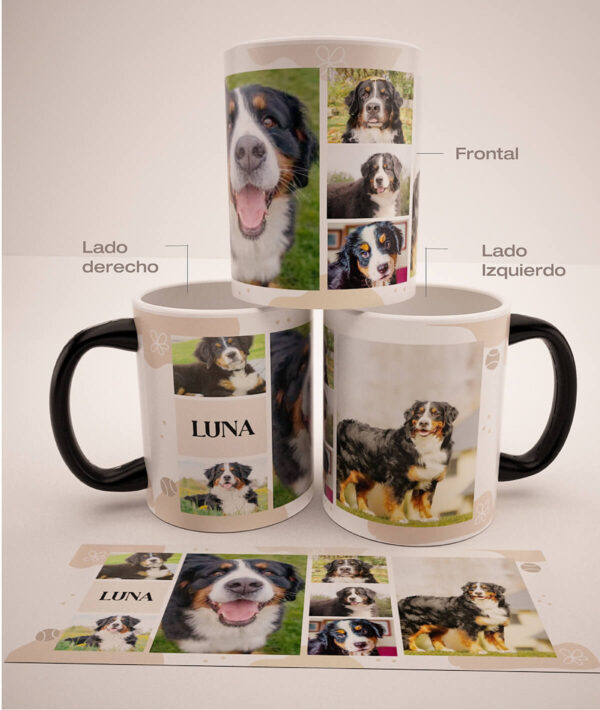 Mug Mágico Personalizado Con Tus Mascotas, Collage 6, (7 fotos)