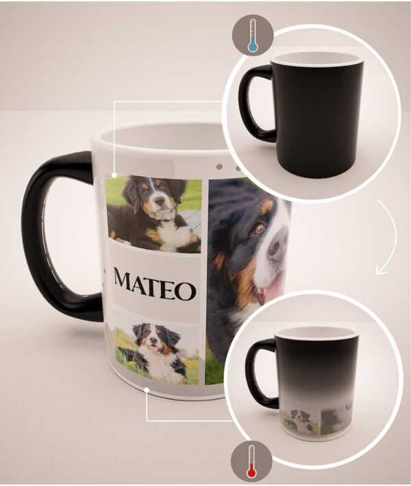 Mug Mágico Personalizado Con Tus Mascotas, Collage 6, (7 fotos)