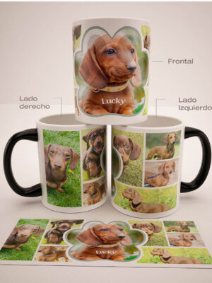 Mug Mágico Personalizado Con Tus Mascotas, Collage 7, (8 fotos)