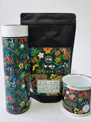 Combo Café Colombia Biodiversa: Termo Digital, Café especial Socorro (250 g) y Taza de Peltre