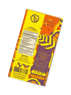 Barra de Chocolate Oscuro Artesanal Sabor Mandarina 2