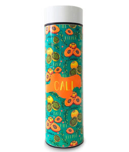 Termo digital de 500 ml con tapa hermética e indicador LED de temperatura. Ideal para cualquier bebida. Diseño inspirado en fruta típica de Cali Colombia