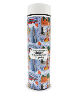 Termo digital de 500 ml con tapa hermética e indicador LED de temperatura. Ideal para cualquier bebida. Diseño inspirado en Bogotá, Colombia