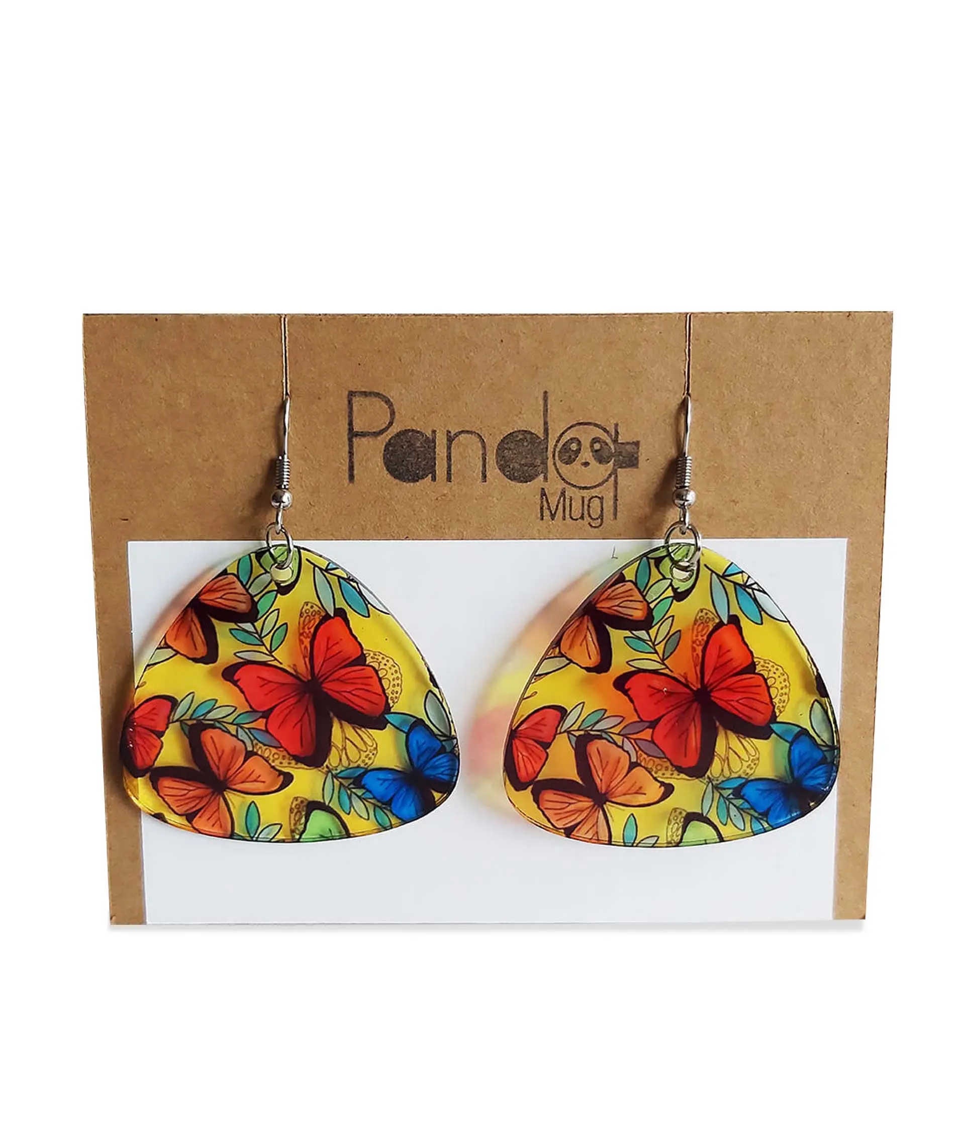 Aretes triangulares mariposario colombiano