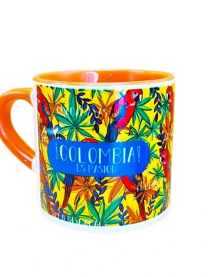 Mini Mug Naranja Guacamayas Colombianas