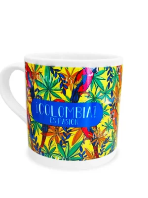 Mini Mug Blanco Guacamayas Colombianas
