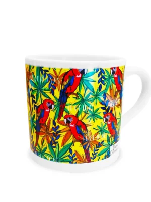 Mini mug blanco Guacamayas2