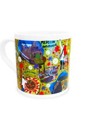 Mini Mug Blanco Medellín Colombia