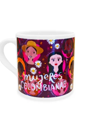 Mini Mug Blanco Mujeres Colombianas