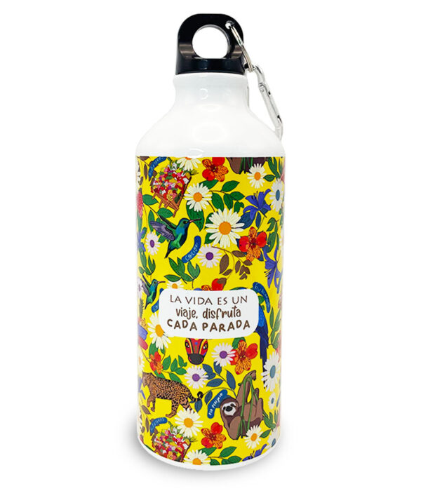 Caramañola de 600 ml con ilustraciones del Folclor colombiano.