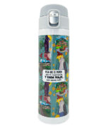 Termo de 450 ml con tapa. Con ilustraciones de Bucaramanga, Colombia.