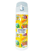 Termo de 450 ml con tapa. Con ilustraciones de Valledupar, Colombia.