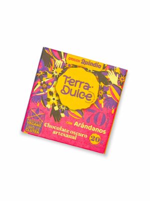 Barra de Chocolate Oscuro Artesanal con Arandanos