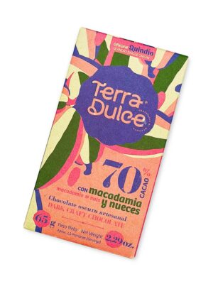 Barra de Chocolate Artesanal de Cacao con Macadamia y Nueces